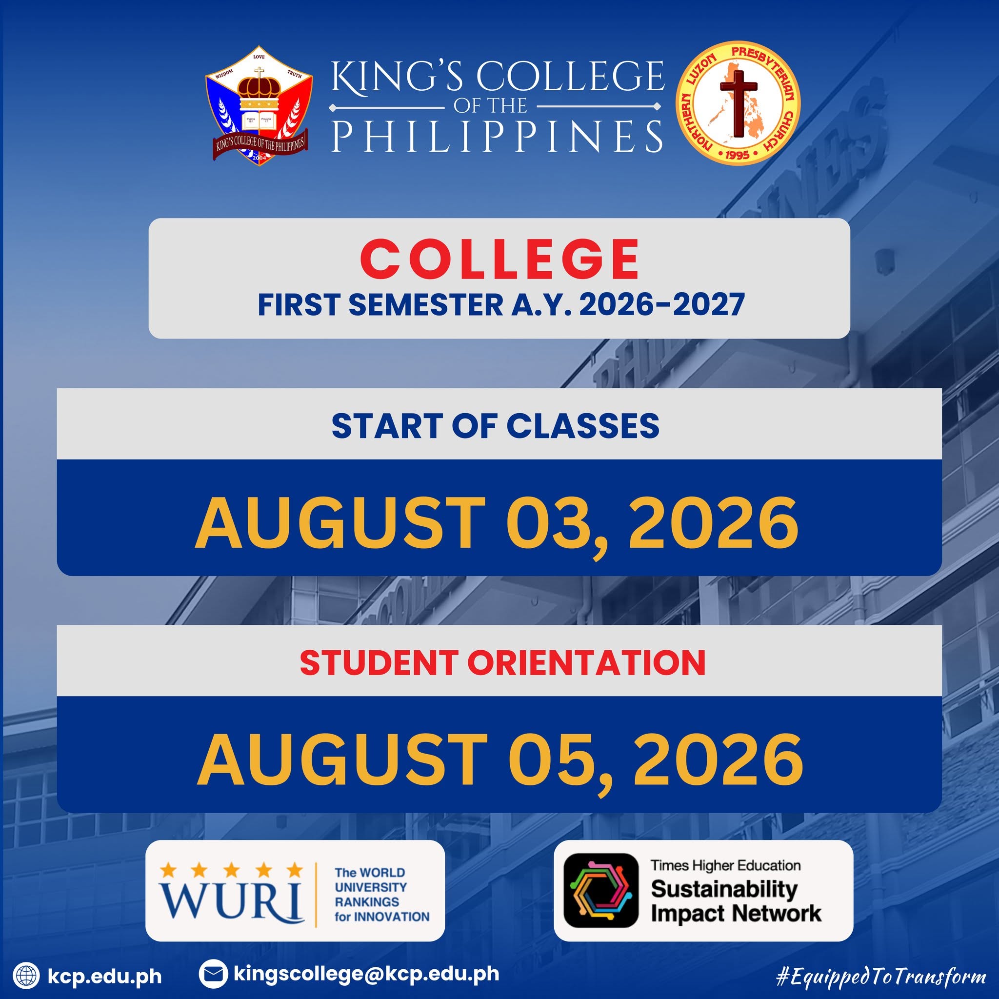 Official Start of College Classes