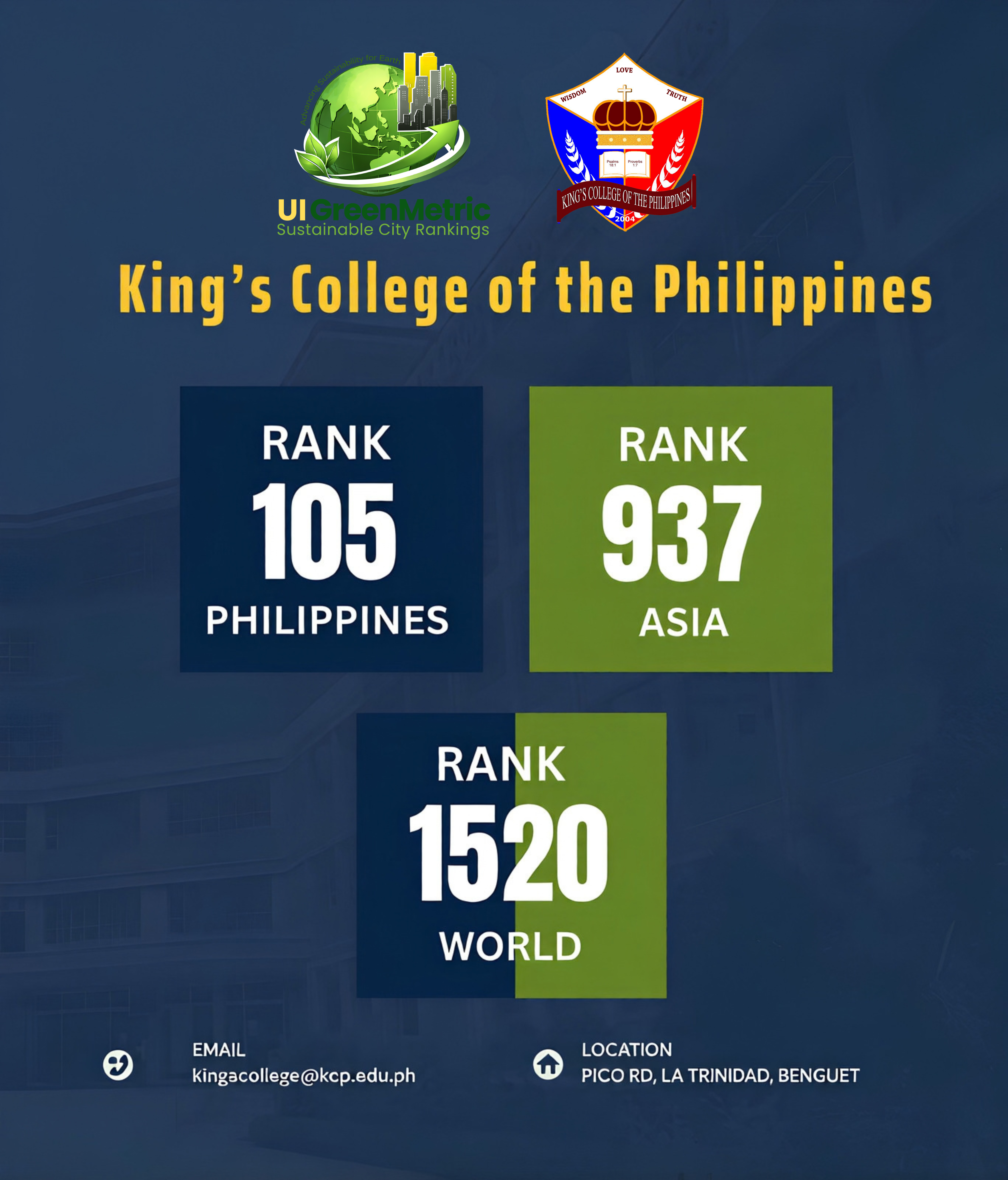 Kings College of the Philippines campus green spaces and sustainability initiatives
