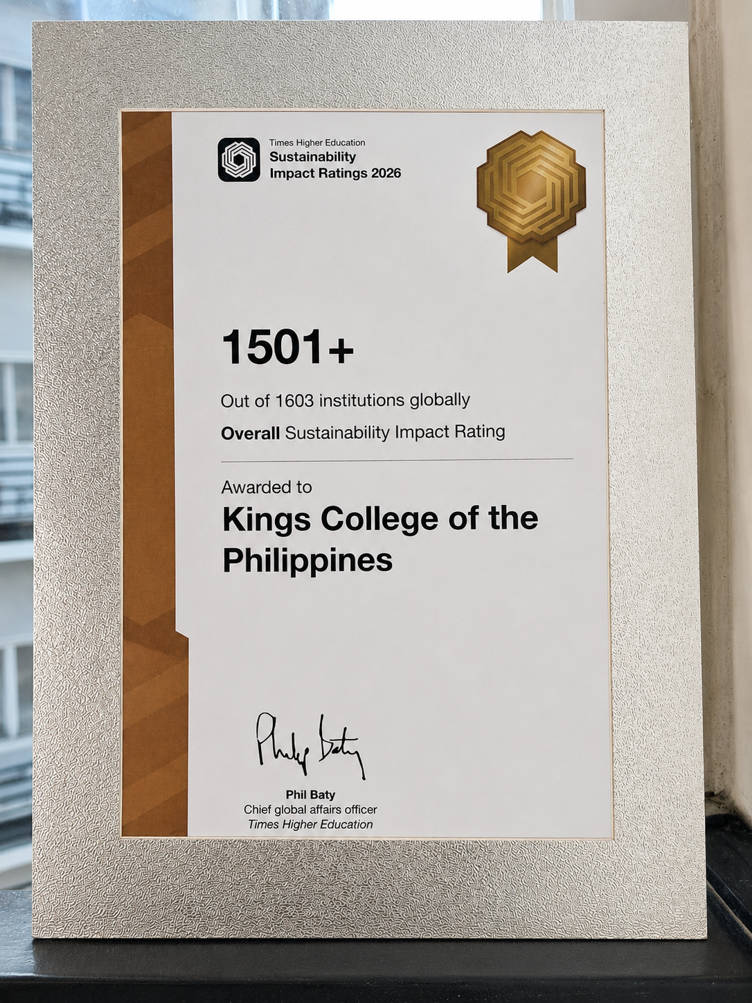 King’s College of the Philippines Hold Its Ground in the THE Sustainability Impact Rankings